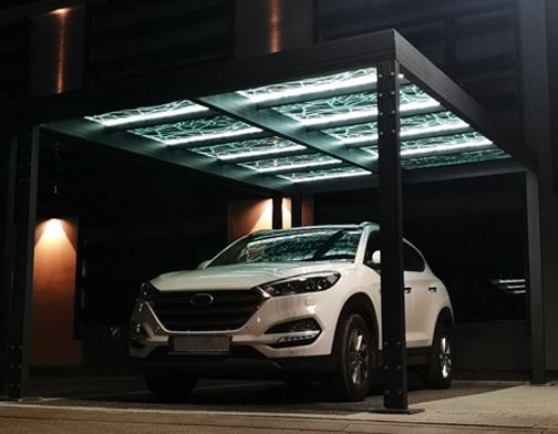 PV-Alu-Carport mit LED